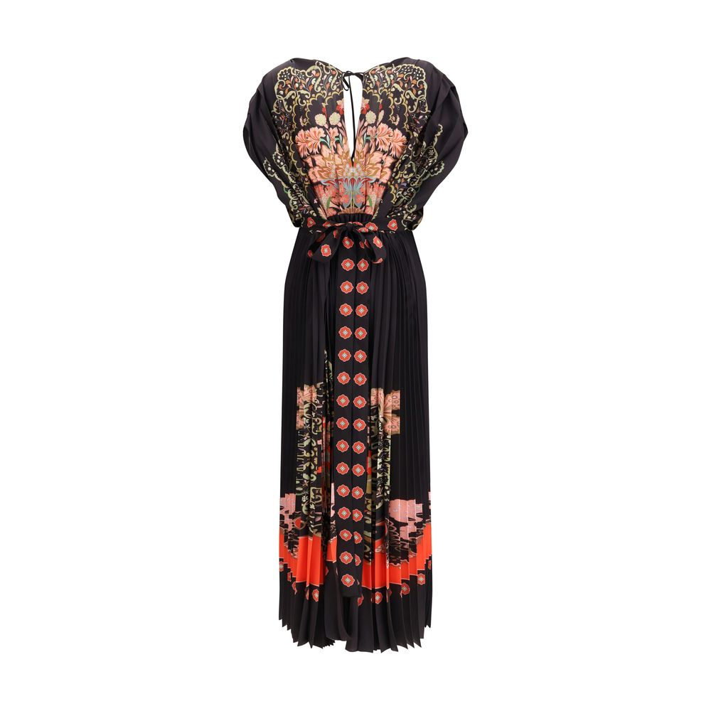 Flerfärgad plisserad klänning i polyester