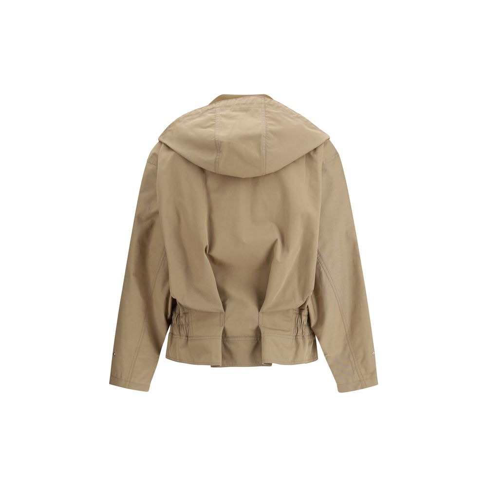 Beige bomullsjacka med Fendi-logotyp