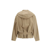 Beige bomullsjacka med Fendi-logotyp
