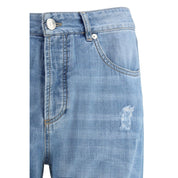 Ljusblå bomullsjeans med avslappnad passform