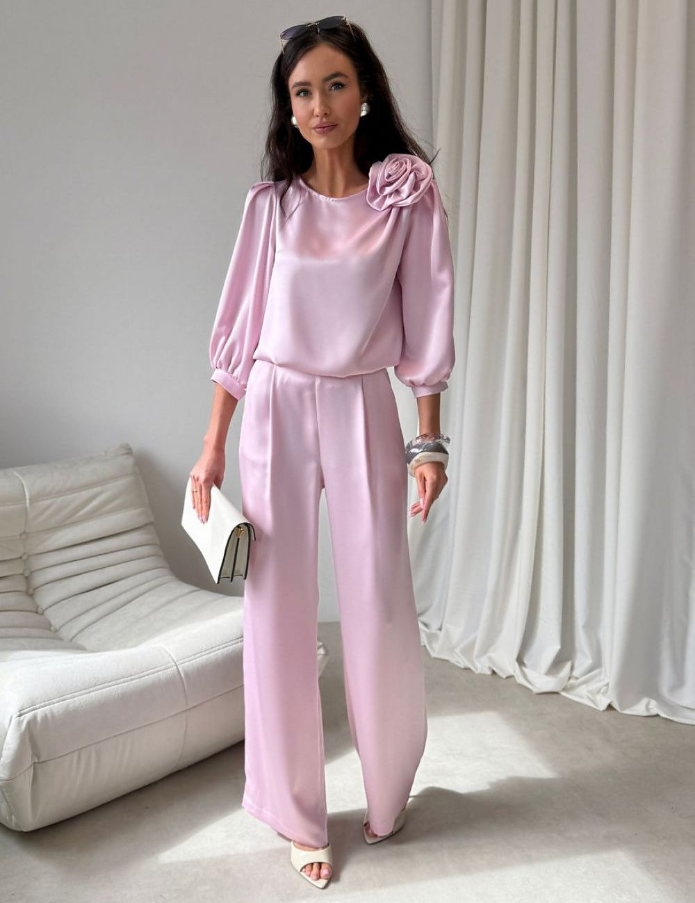 Roco Fashion Satin Wide-Leg Trousers