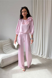 Roco Fashion Satin Wide-Leg Trousers