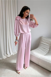 Roco Fashion Satin Wide-Leg Trousers